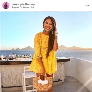 Goodnight Macaroon Yellow Embroidered Dress